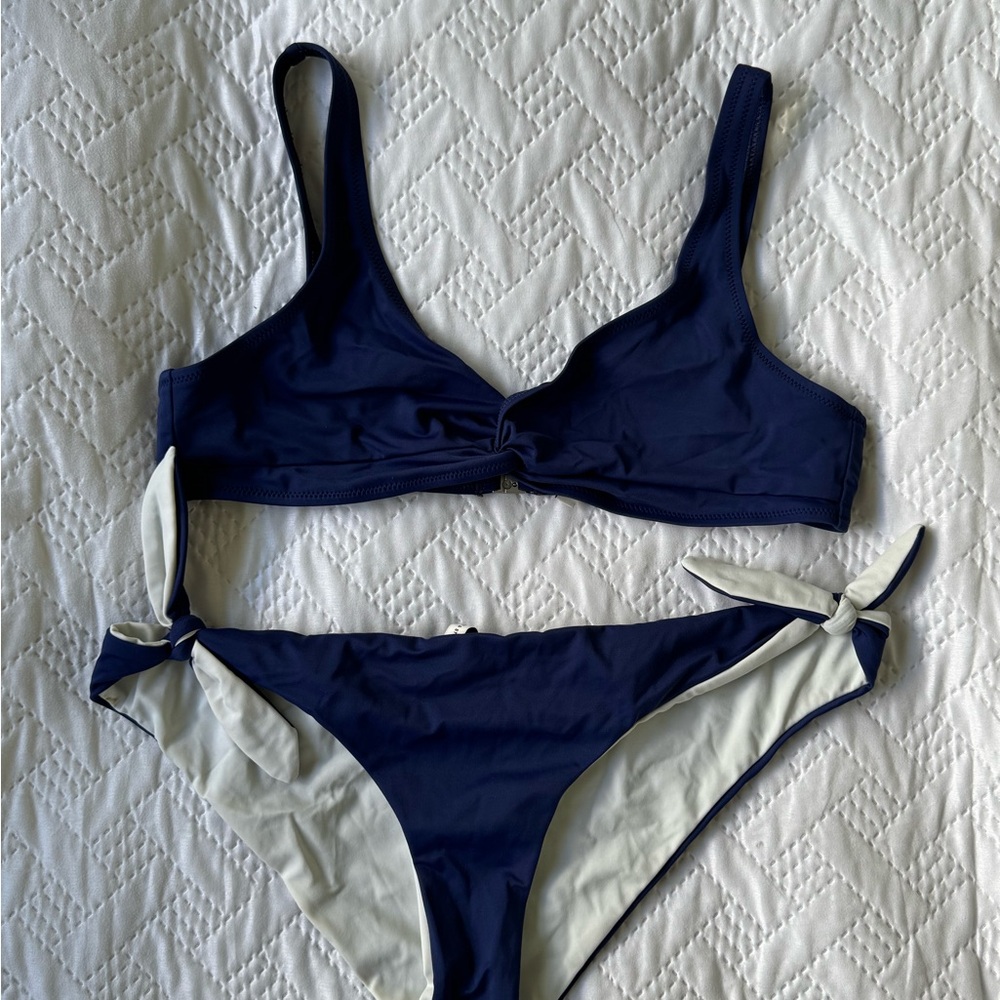 SOLID & STRIPED Navy and White Bikini